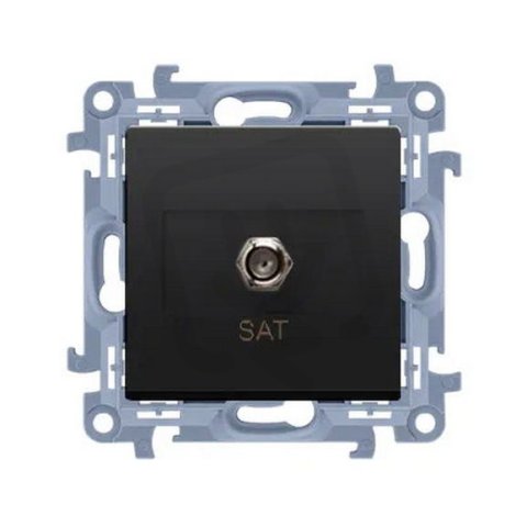Zásuvka antenní jednoduchá typ 'F' černá matná :3021 KONTAKT SIMON CASF1.01/49