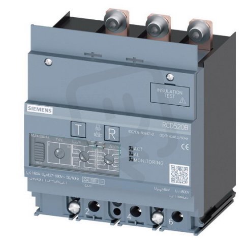 SIEMENS 3VA9113-0RL21 Chráničový modul Ue AC 127 ÷ 690 V, 3pól, pro 3VA11