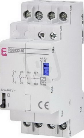 Bistabilní spínač RBS432-40, 4p, 2M, kontakty 4xNO,32A, 230V AC ETI 002464126