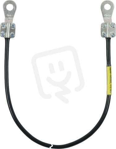 Uzemňovací vodič 10mm2/L 0,3m černý se dvěma kabelovými oky (D) uzavřenými M10