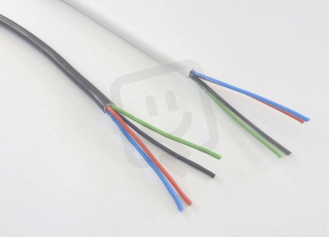 Kabel RGB černý 4x0,5 kulatý T-LED 111112