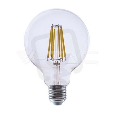 LED žárovka V-TAC 4W Filament E27 G95 Clear Cover 3000K