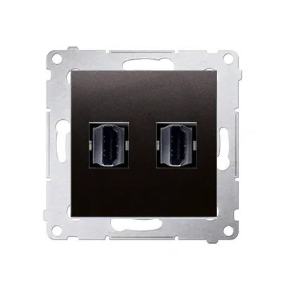 Dvojitá zásuvka HDMI, antracit mat, metalizované KONTAKT SIMON DGHDMI2.01/48