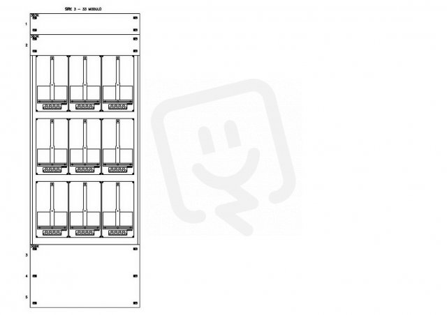 Konstrukce elektroměrová 3-42, 3-řadá, plastové panely SCHRACK CSIL116342