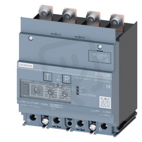 SIEMENS 3VA9114-0RL21 Chráničový modul Ue AC 127 ÷ 690 V, 4pól, pro 3VA11