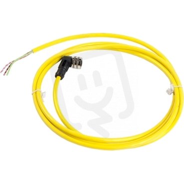 Kabel PVC s konektorem zásuvka 1/2˝ 3 piny zahnutý L=2m XZCPV1965L2