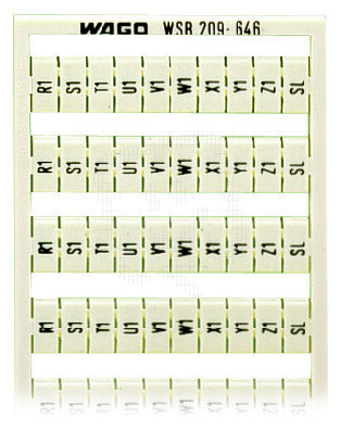 Popisovací karta WSB potisk R1, S1, T1, U1, V1, W1, X1, Y1, Z1, SL (10×) bílá