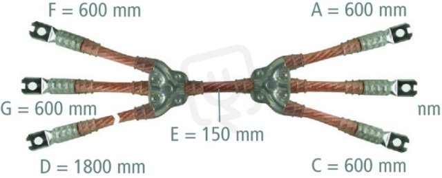 Uzemňovací a zkratovací souprava 5pól 16mm2 s nalis. koncovkami DEHN VQ7PF5A