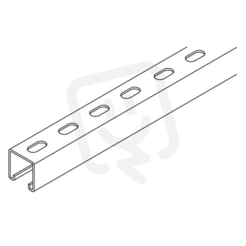 kovový profil, 41x41x2,5 mm, perforovaný, žárový pozink, L= 6m