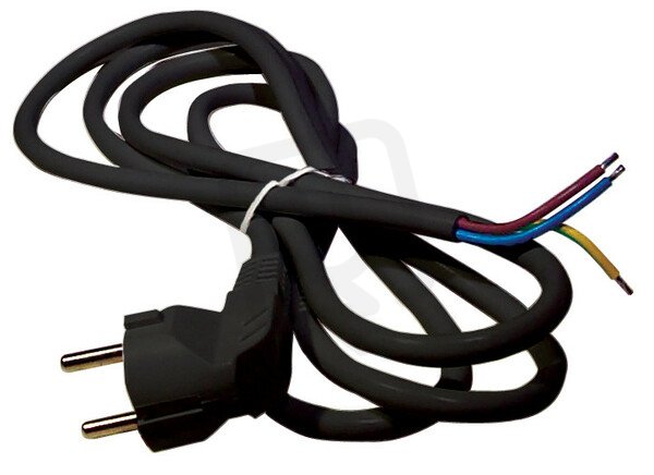 Přívodní kabel FLEXO H05RR-F 3G1,5C s úhlovou vidlicí 2m černá GUMA
