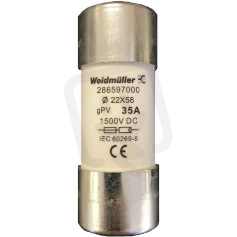 Bezpečnostní pojistka FUSE WSFL 22X58 35A 1K5V GPV WEIDMÜLLER 2865970000