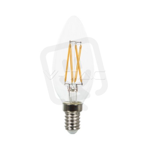 LED žárovka V-TAC 4W Filament Cross E14 svíčka Warm White Dimmable VT-1986D