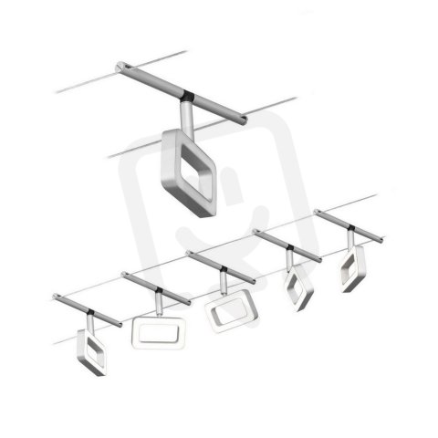 LED lankový systém Frame základní sada 5x4,8W 3000K 230/12V matný chrom/chrom