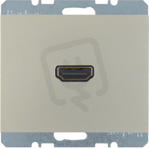 Zásuvka HDMI s připojením konektoru 90°, K.5, nerezová ocel mat, lak. 3315437004