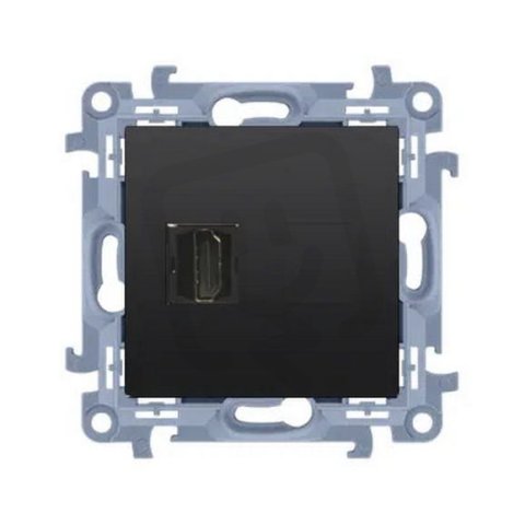 Zásuvka HDMI jednonásobná černá matná :3021 KONTAKT SIMON CGHDMI.01/49