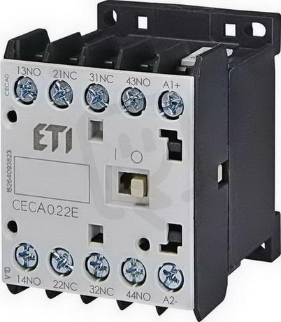 Miniaturní stykačové relé CECA0.22-230V-50/60Hz, 4p, 2xNO+2xNC,10A ETI 004642390