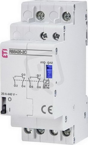 Bistabilní spínač RBS432-2C, 4p, 2M, kontakty 2xC,32A, 230V AC ETI 002464141