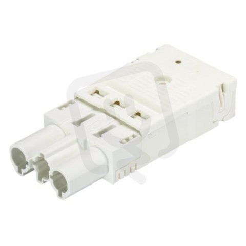 vidlice na kabel, 3-pól, pružinové svorky, smyčkovací, gesis, bílá