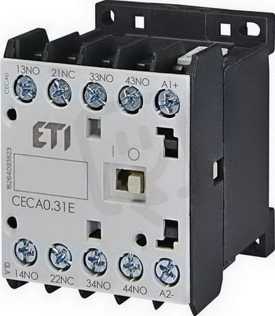 Miniaturní stykačové relé CECA0.31-24V-50/60Hz, 4p, 3xNO+1xNC,10A ETI 004641161