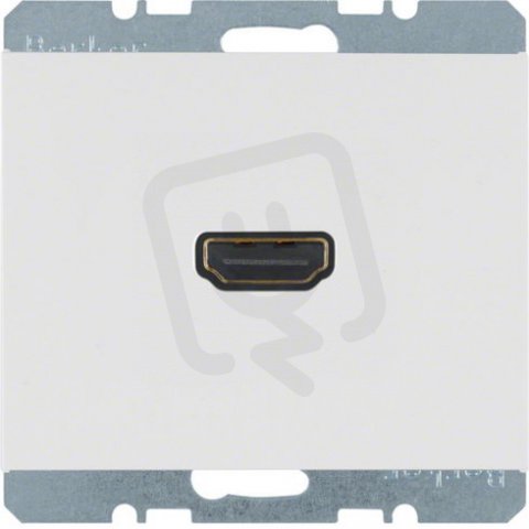 Zásuvka HDMI s připojením konektoru 90°, K.1, bílá lesk BERKER 3315437009