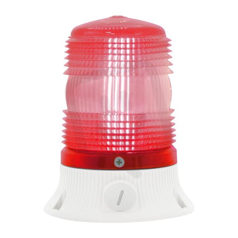 SIRENA Maják LED MINIFLASH LED FLR S 12/24 V, ACDC, IP54, červená, světle šedá