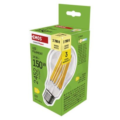 LED žárovka Filament A70 E27 18W (150W) 2452 lm teplá bílá EMOS ZF5D82