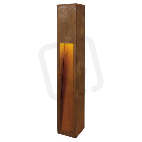 RUSTY SLOT 80 venkovní stojací lampa LED 3000K rezavé ocel D/Š/V 12/12/80 cm