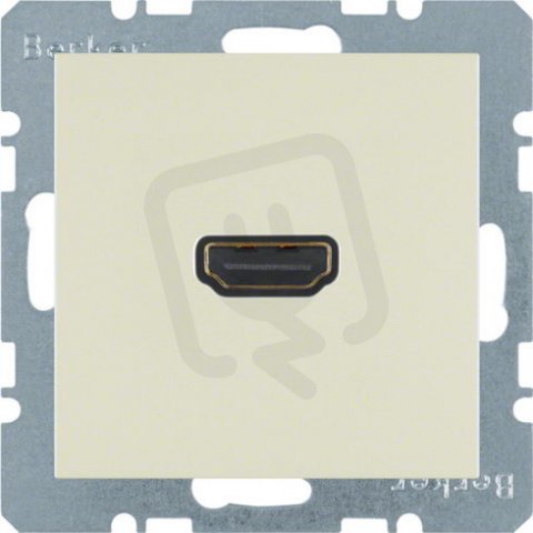 Zásuvka HDMI s připojením konektoru 90°, S.1, krémová lesk BERKER 3315438982