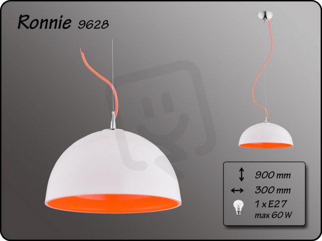 Lustr RONNIE 1xE27 60W pr. 30cm oran.bíl