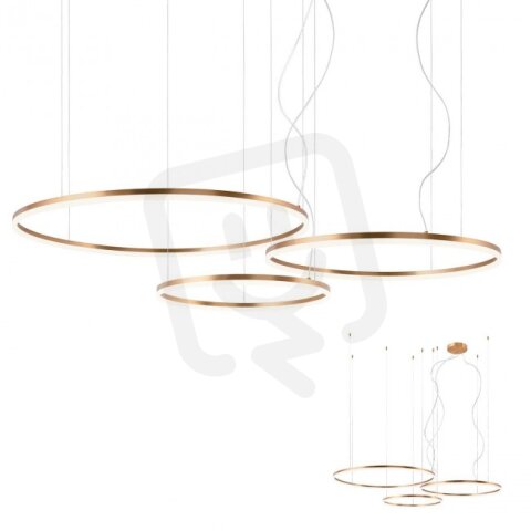 Závěsné svítidlo ORBIT SU LED 163W 3000K D1000+800+600 BRASS-DALI 01-1723-DALI