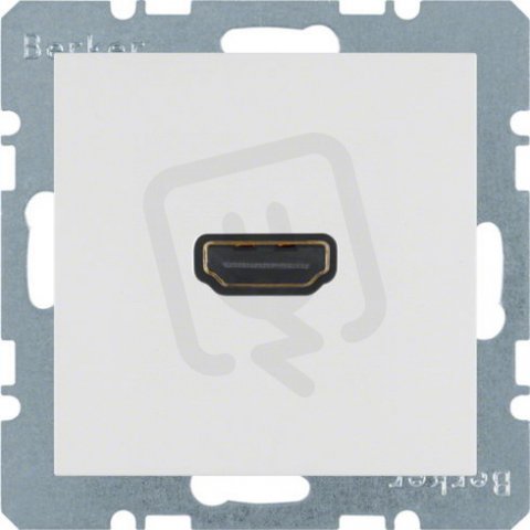 Zásuvka HDMI s připojením konektoru 90°, S.1/B.x, bílá lesk BERKER 3315438989