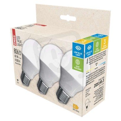 LED žárovka True Light A60 E27 7,2W (60W) 806 lm neutrální bílá EMOS ZQ5145.3