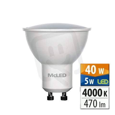 LED žárovka GU10, 5W, 4000K, CRI80, vyz. úhel 100°, use 360° 470lm