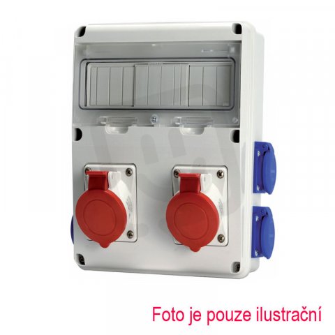 Zásuvková rozvodnice jištěná ENERBOX 1x32A, 1x16A, 4x230V SCAME 633.31WW-112