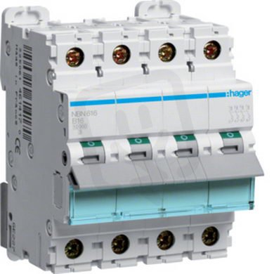 Jistič 3 + N 16A, charakteristika B, 10 kA /NB616A/ HAGER NBN616