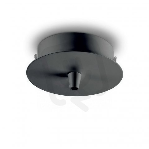 ROSONE METALLO 1 LUCE ROUND NERO