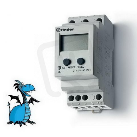 Finder 715182301021 Relé proud. univ., 1P/10A, 0,1-10A AC/DC, tr 600A