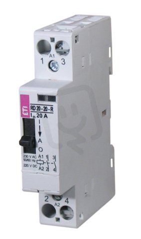 Modulární stykač RD 20-01-R 1p 1M 1xNC,20A 230VAC/DC ON-OFF-AUTO ETI 002464038