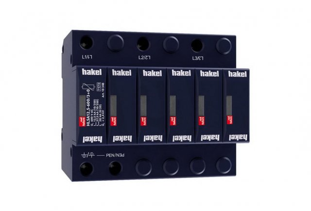 Svodič impulzních proudů a rázového přepětí HAKEL HLSA12,5-600/3+0 SPD typ 1+2