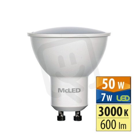 LED žárovka GU10, 7W, 3000K, CRI80, vyz. úhel 100°, use 360° 600lm