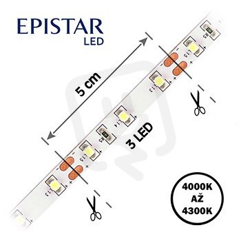 LED pásek 60LED/m,IP65, 4000-4300K,bílá 5W