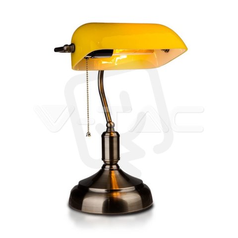 Bankers Table Lamp with Switch E27 Yello