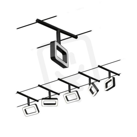 LED lankový systém Frame základní sada 5x4,8W 3000K 230/12V černá mat/chrom