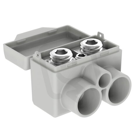 Distribuční svorka SLT 50-2-1 šedá Al 16-50/Cu 2.5-35 mm2 1000V (+1,5-6mm2)