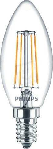 Svíčková LED žárovka PHILIPS CorePro LEDCandle ND 4.3-40W E14 840 B35 CL G