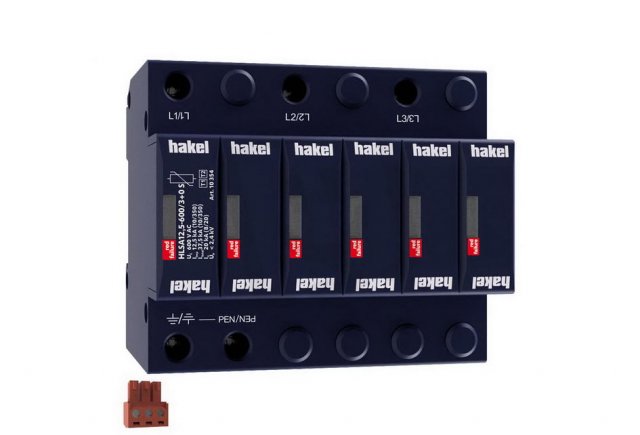 Svodič impulzních proudů a rázového přepětí HAKEL HLSA12,5-600/3+0 S SPD typ 1+2