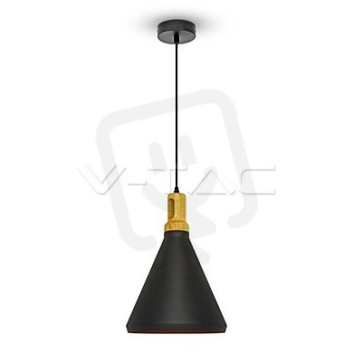 Modern Black Wooden Top Pendant 1xE27 (m