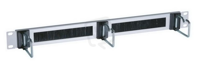 19'' vyvazovací panel průchozí 1U, 3x chromové oko, RAL 9005 SCHRACK HDCR100204