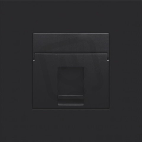 Středový kryt datazásuvky 1xRJ-BLACK COATED NIKO 161-65100