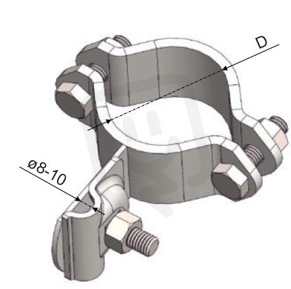 ST 02 - b Svorka na vodovodní potrubí - 2 šrouby3/4'' DT TECHNIC 103332